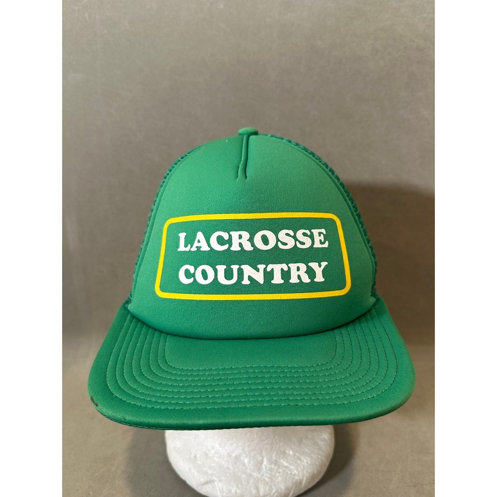 Lacrosse Country Green Mesh Snapback Trucker Hat Vintage Style Foam Cap